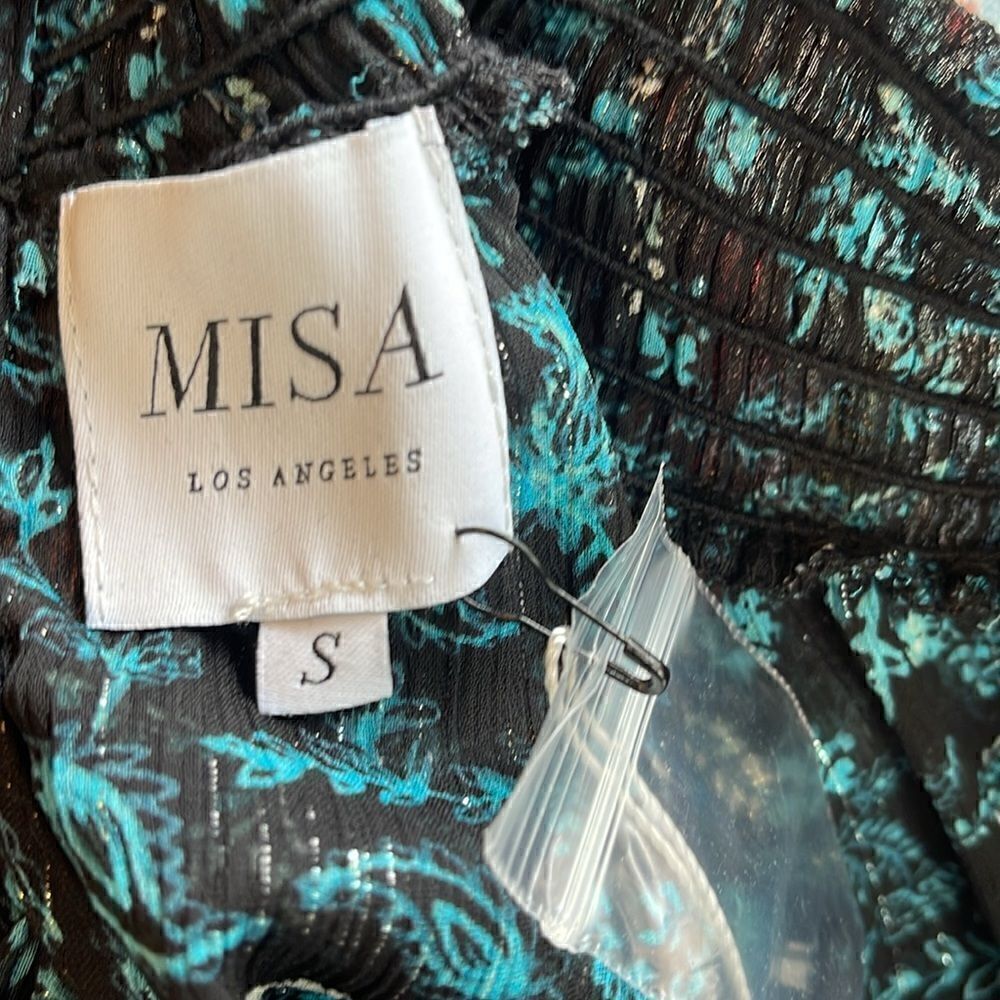 MISA Los Angeles "Savanna" floral Print Assymetrical Ruffle Hem Dress S NWT - Picture 8 of 9